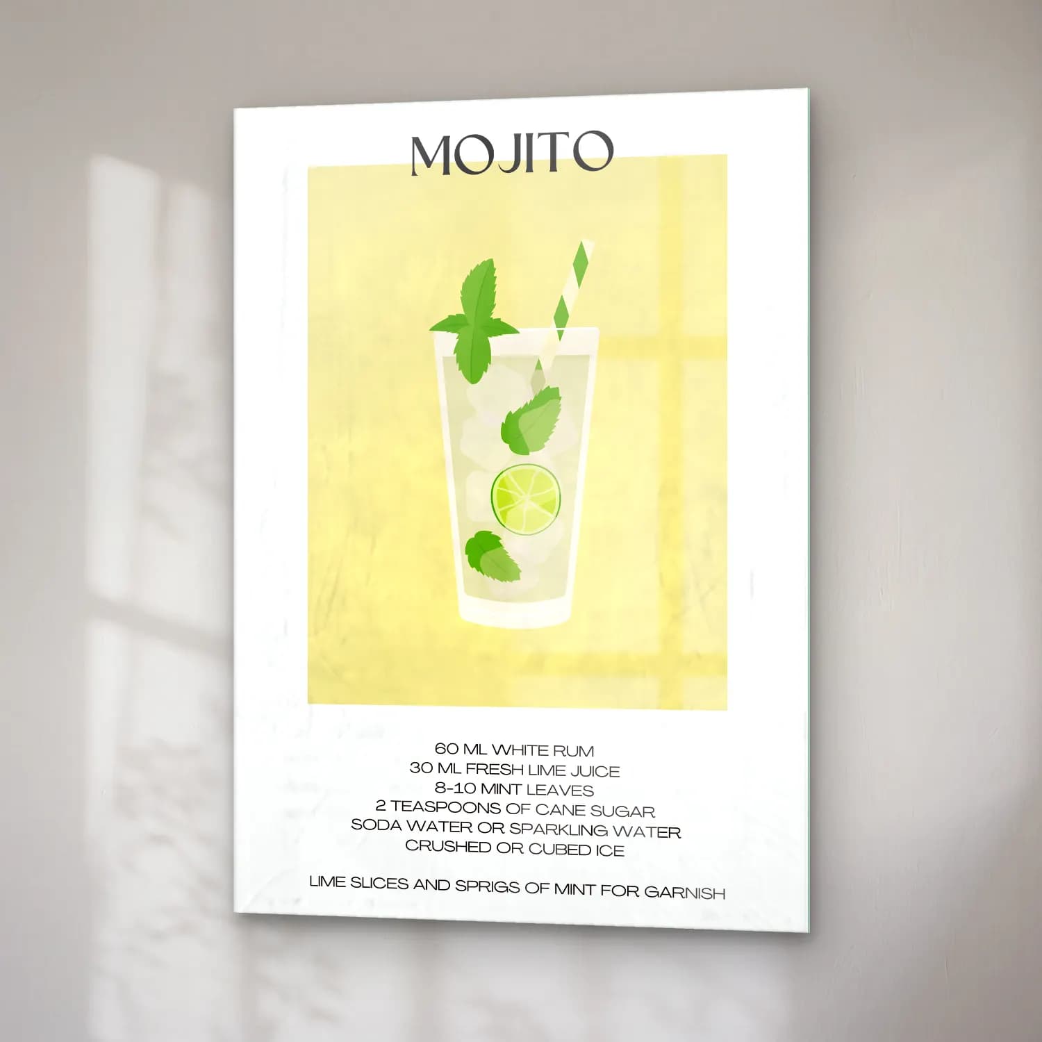Retro Kokteyl No. 17 cam tablo — sağ açıdan görünüm