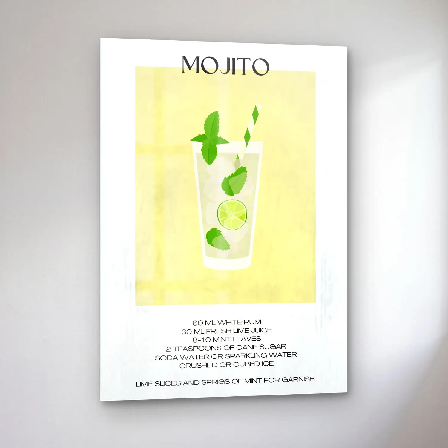 Retro Kokteyl No. 17 cam tablo — sol açıdan görünüm