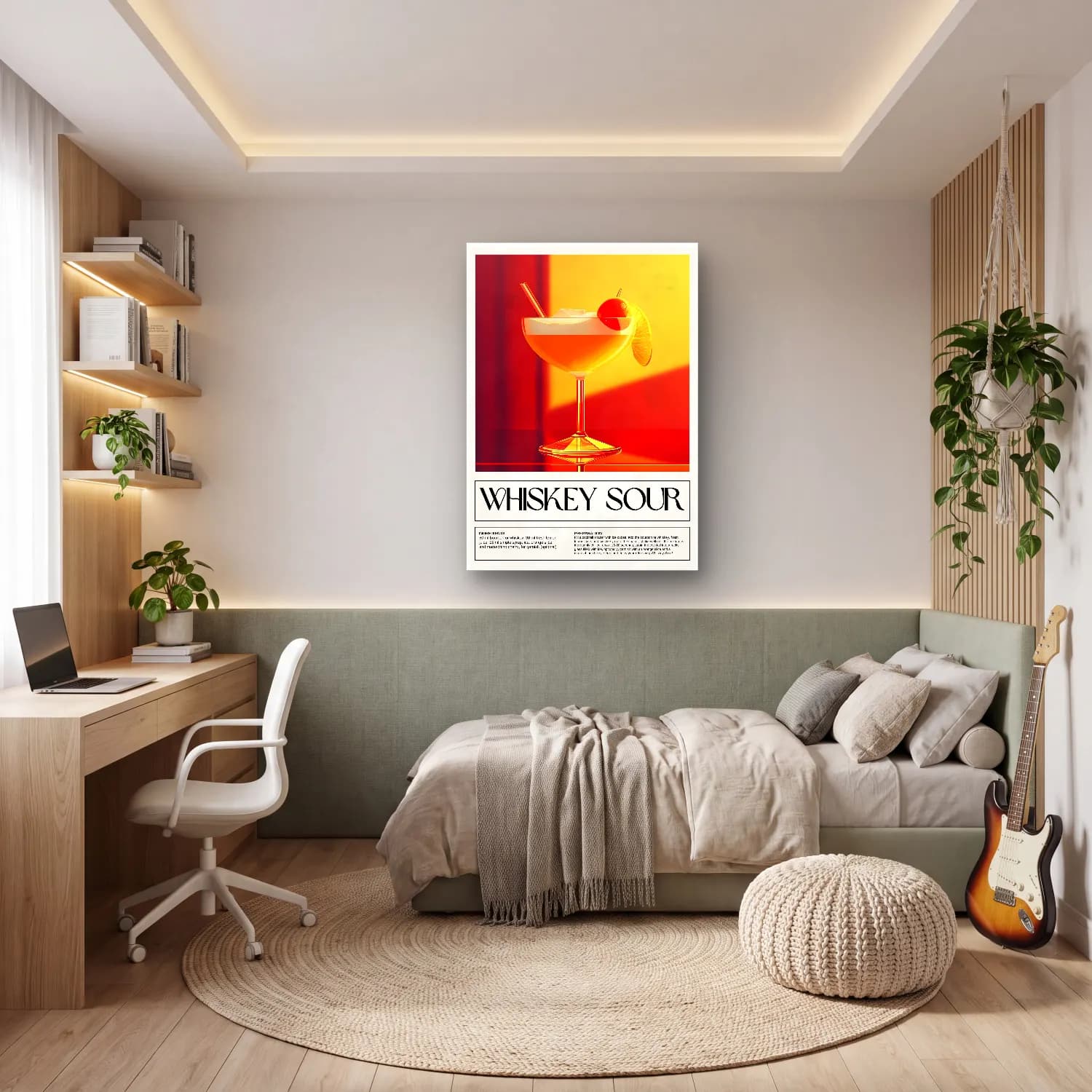 Vintage Poster Kokteyl No. 23 cam tablo — genç odasında