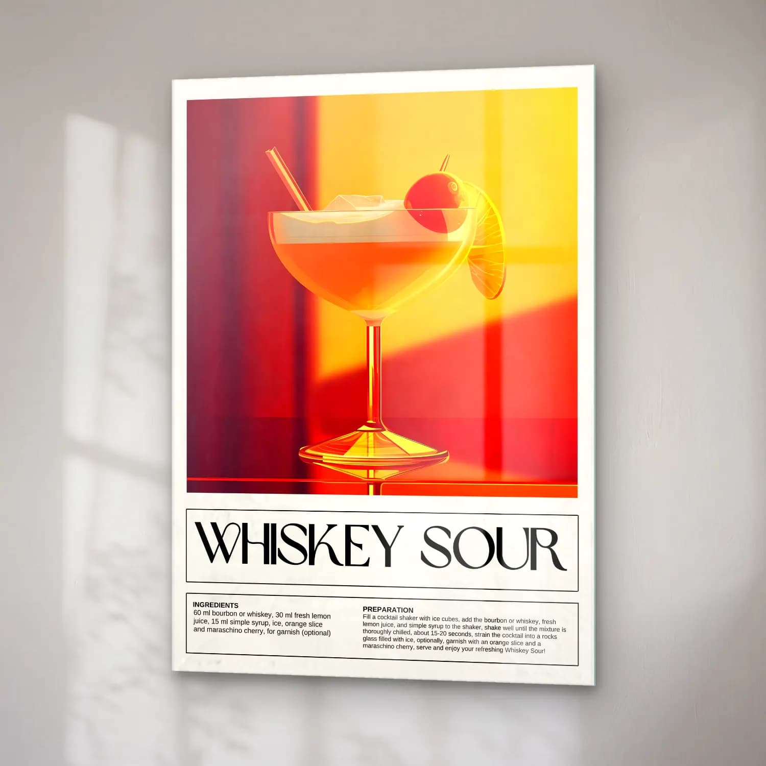 Vintage Poster Kokteyl No. 23 cam tablo — sağ açıdan görünüm