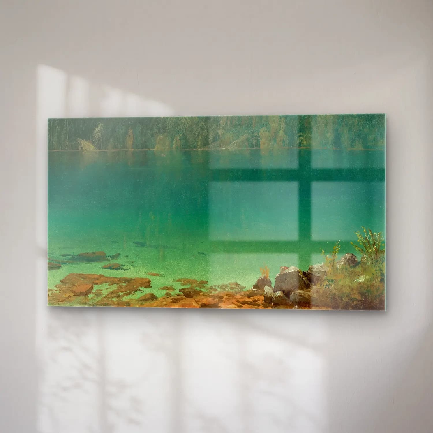 Albert Bierstadt – Lake Scene cam tablo — sağ açıdan görünüm