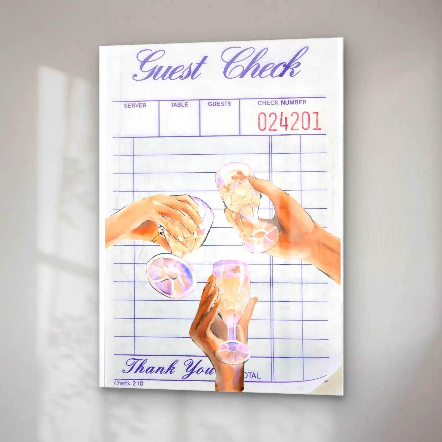 Pastel Kokteyl No. 17 cam tablo — sağ açıdan görünüm