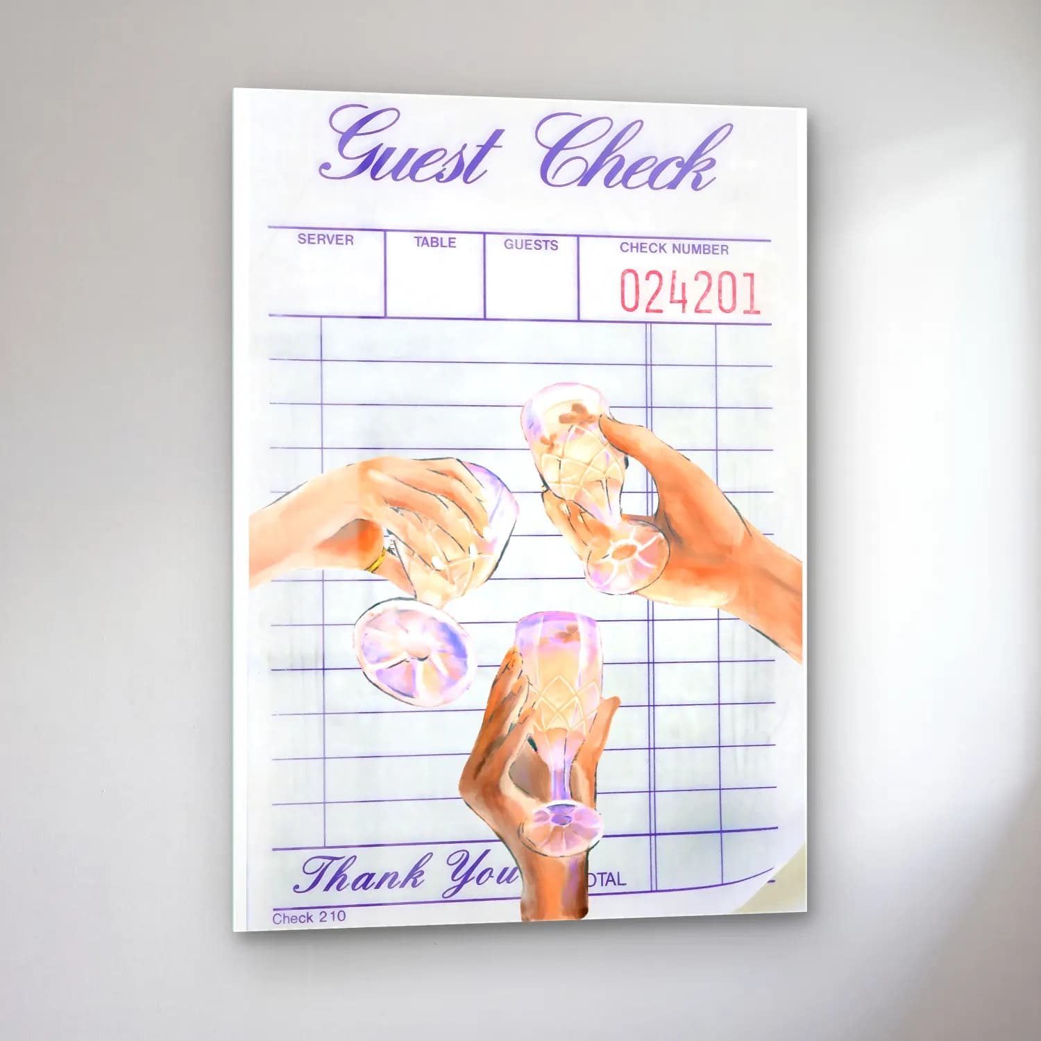 Pastel Kokteyl No. 17 cam tablo — sol açıdan görünüm