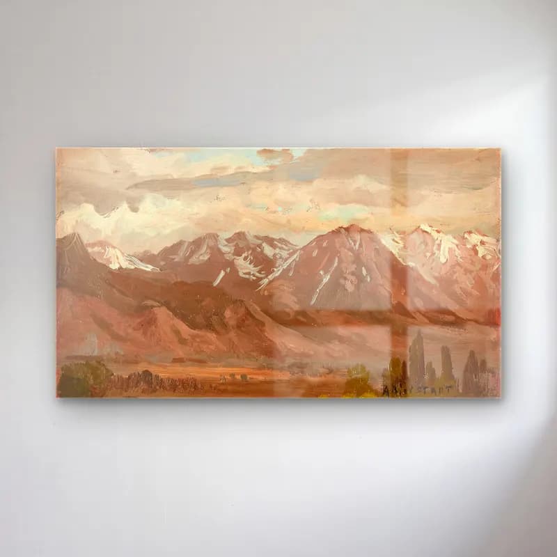 Albert Bierstadt – Montana Landscape cam tablo — Albert Bierstadt – Montana Landscape — yağlı boya dağ manzarası