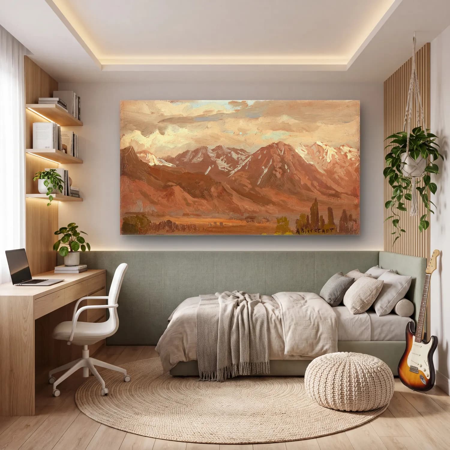 Albert Bierstadt – Montana Landscape cam tablo — genç odasında