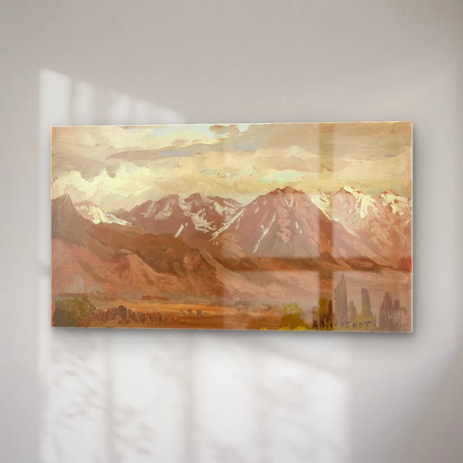 Albert Bierstadt – Montana Landscape cam tablo — sağ açıdan görünüm