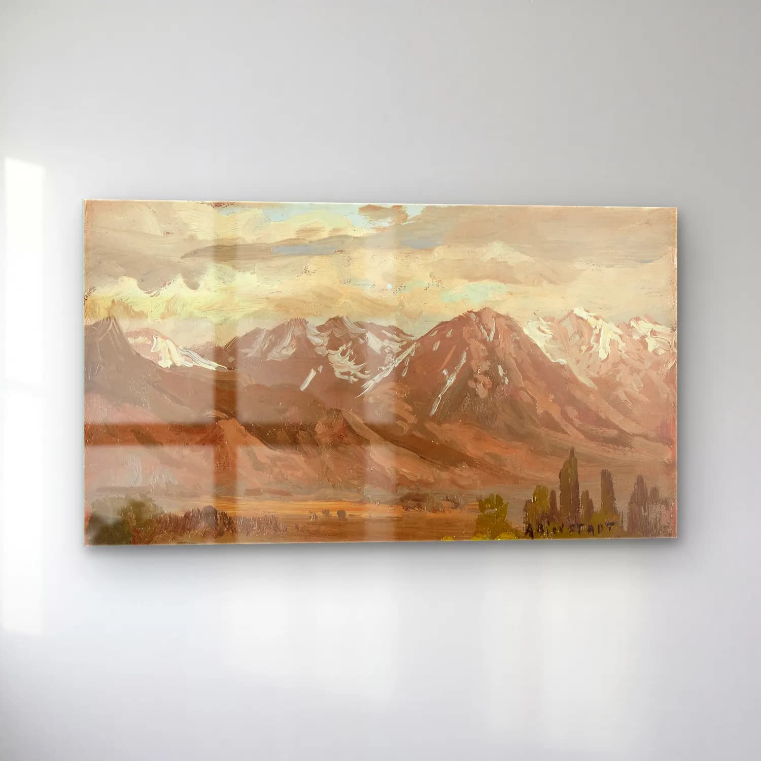 Albert Bierstadt – Montana Landscape cam tablo — sol açıdan görünüm