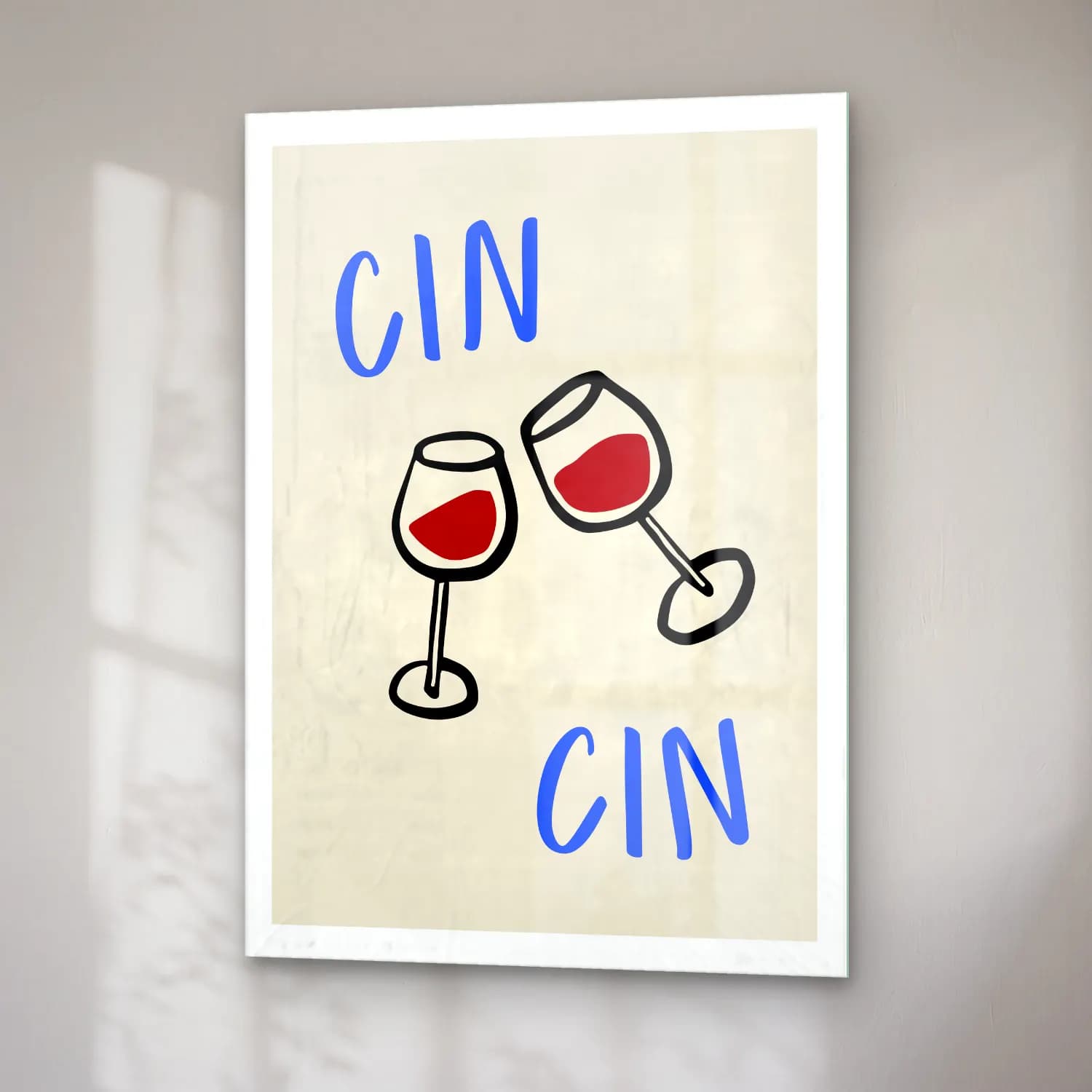 Vintage Poster Kadeh Şarap No. 4 cam tablo — sağ açıdan görünüm
