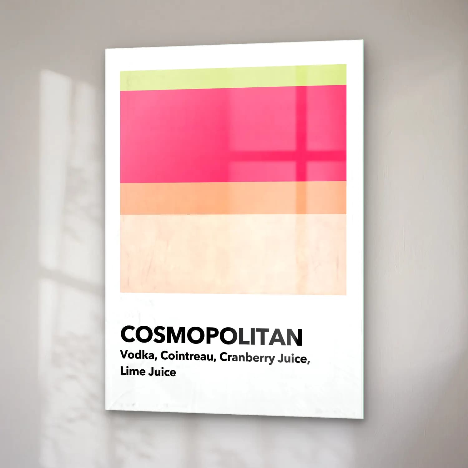 Pastel Kokteyl No. 19 cam tablo — sağ açıdan görünüm