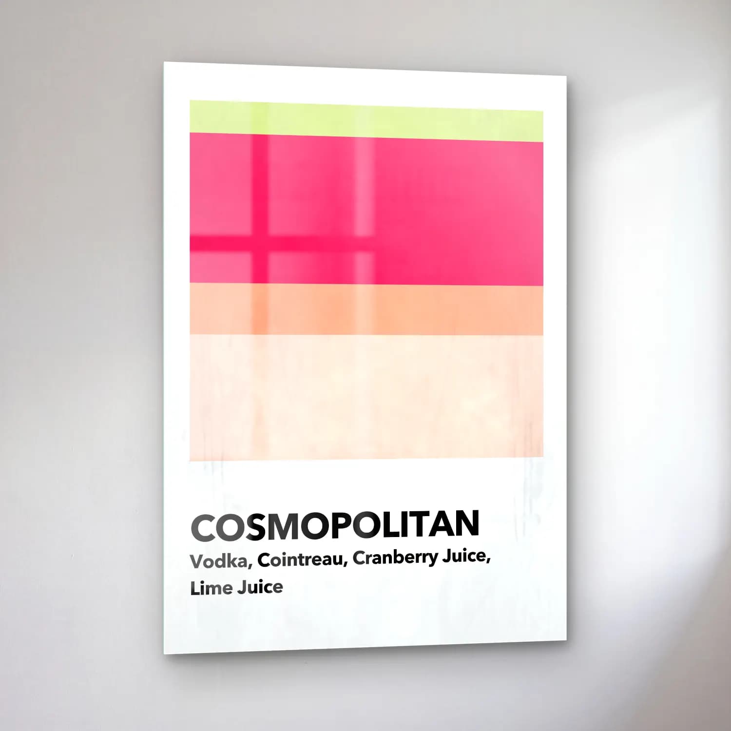 Pastel Kokteyl No. 19 cam tablo — sol açıdan görünüm
