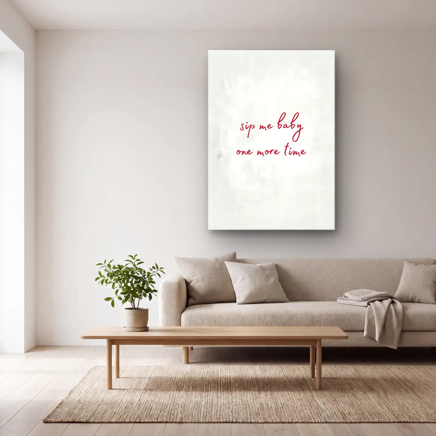 Pop Art Söz Posteri – Kırmızı Tonlar cam tablo — açık renk salonda