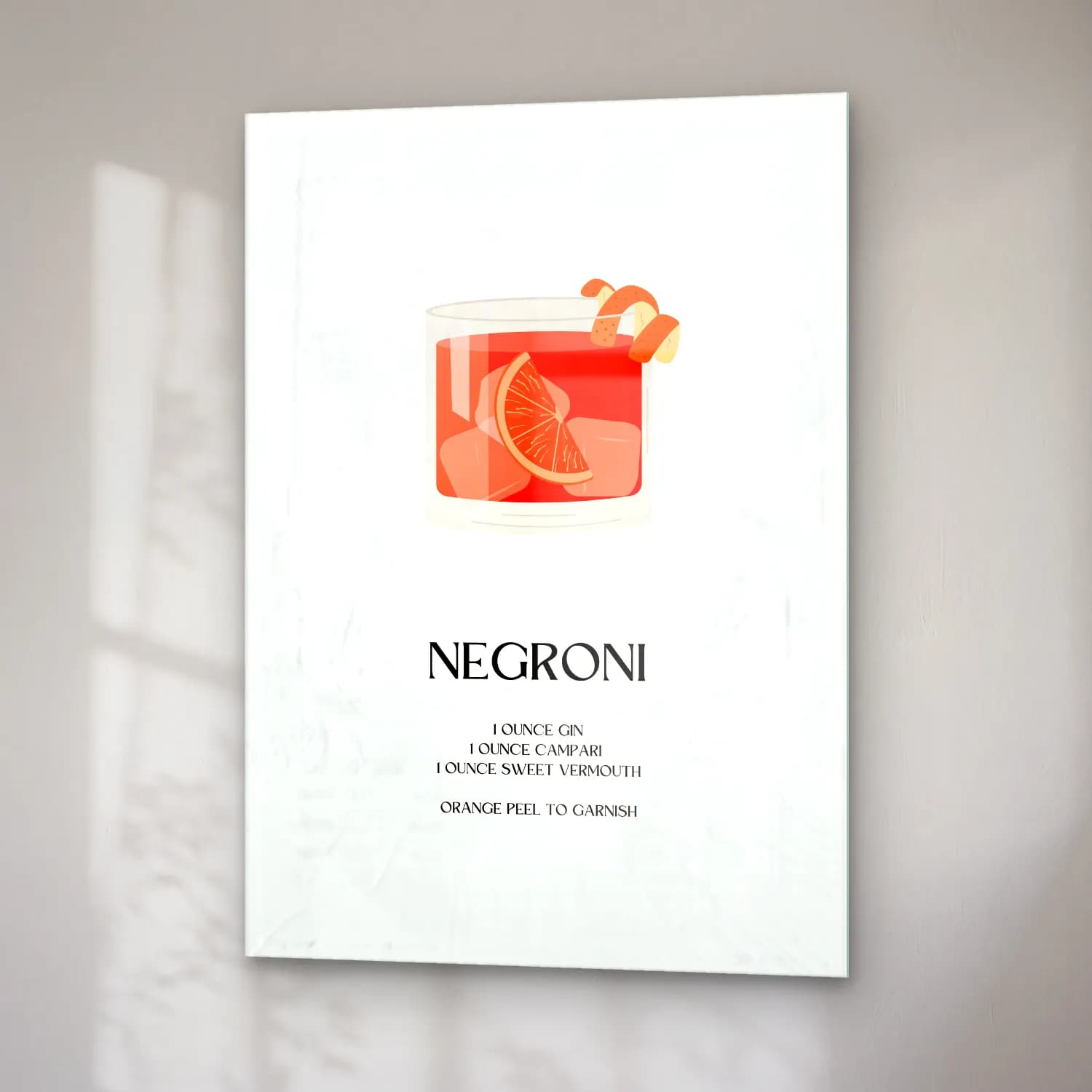 Sevimli İllüstrasyon Kokteyl No. 4 cam tablo — sağ açıdan görünüm