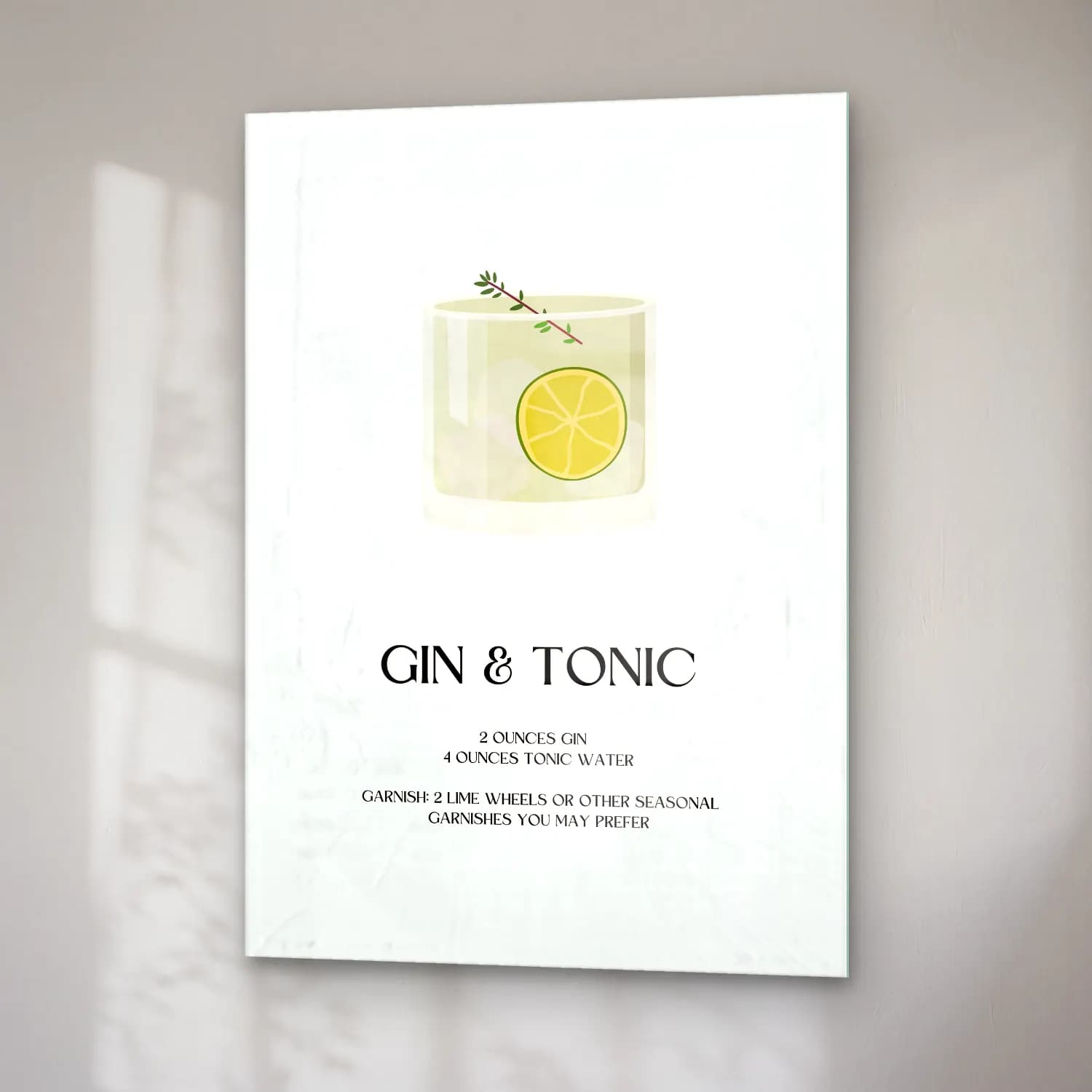Vintage Kokteyl No. 18 cam tablo — sağ açıdan görünüm