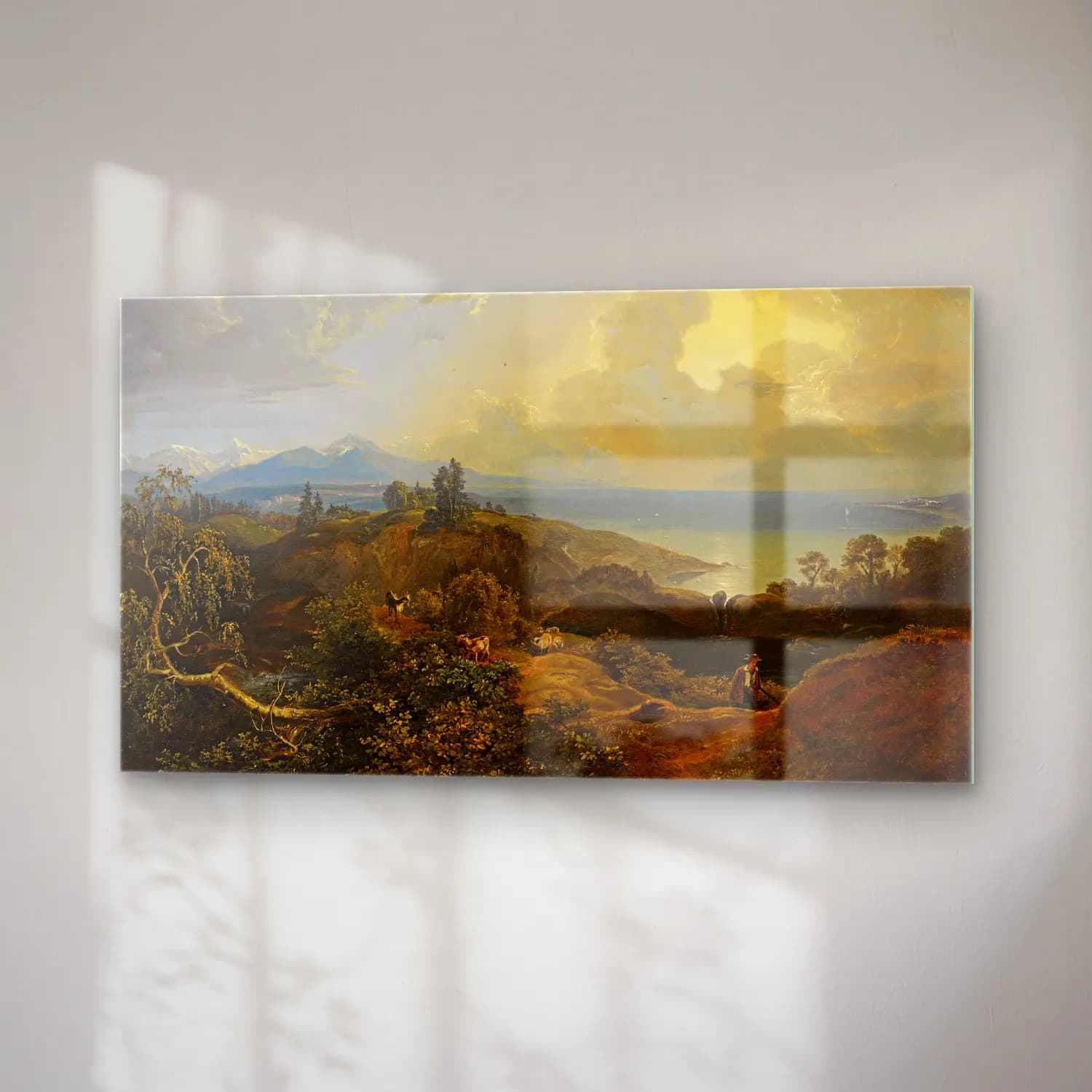 Carl Rottmann – An extensive landscape in Bavaria or the Salzkammergut cam tablo — sağ açıdan görünüm
