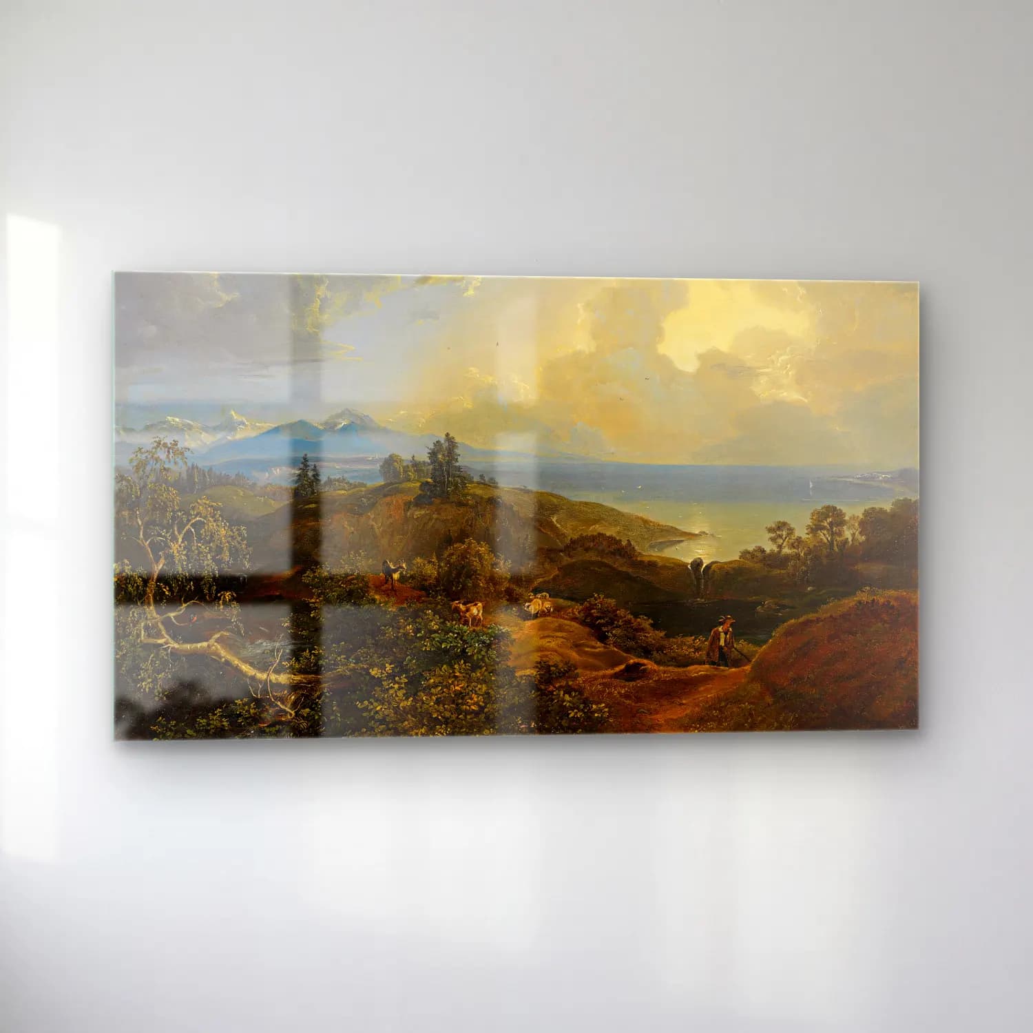 Carl Rottmann – An extensive landscape in Bavaria or the Salzkammergut cam tablo — sol açıdan görünüm