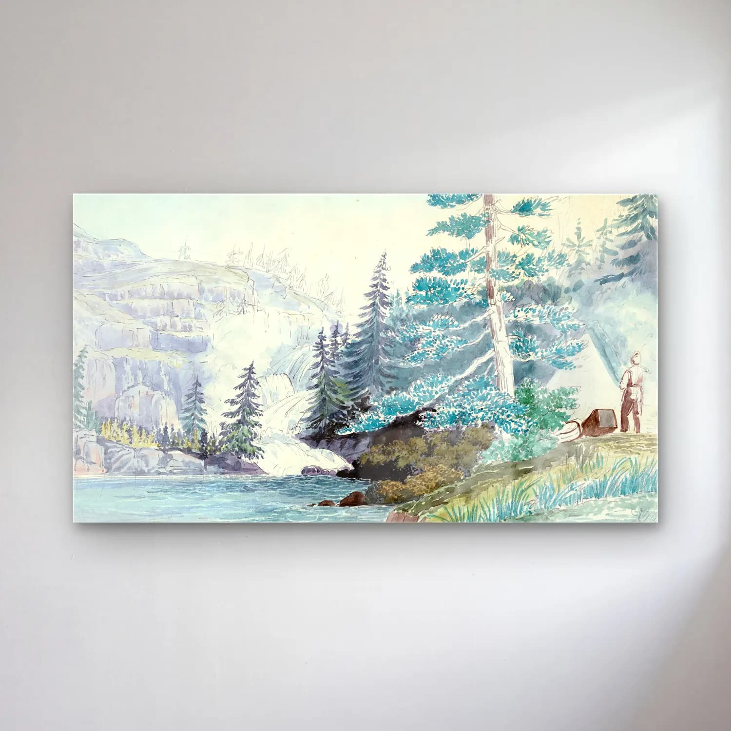 Charles Hamilton Smith – Beverley’s Falls, Mouth of Hoar Frost River cam tablo — Charles Hamilton Smith – Beverley’s Falls, Mouth of Hoar Frost River — suluboya şelale