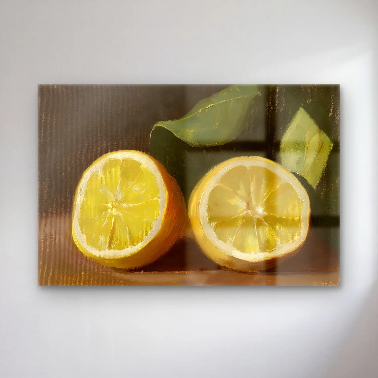 Yağlı Boya Limonlar No. 6 cam tablo — Yağlı Boya Limonlar No. 6 — yağlı boya limonlar