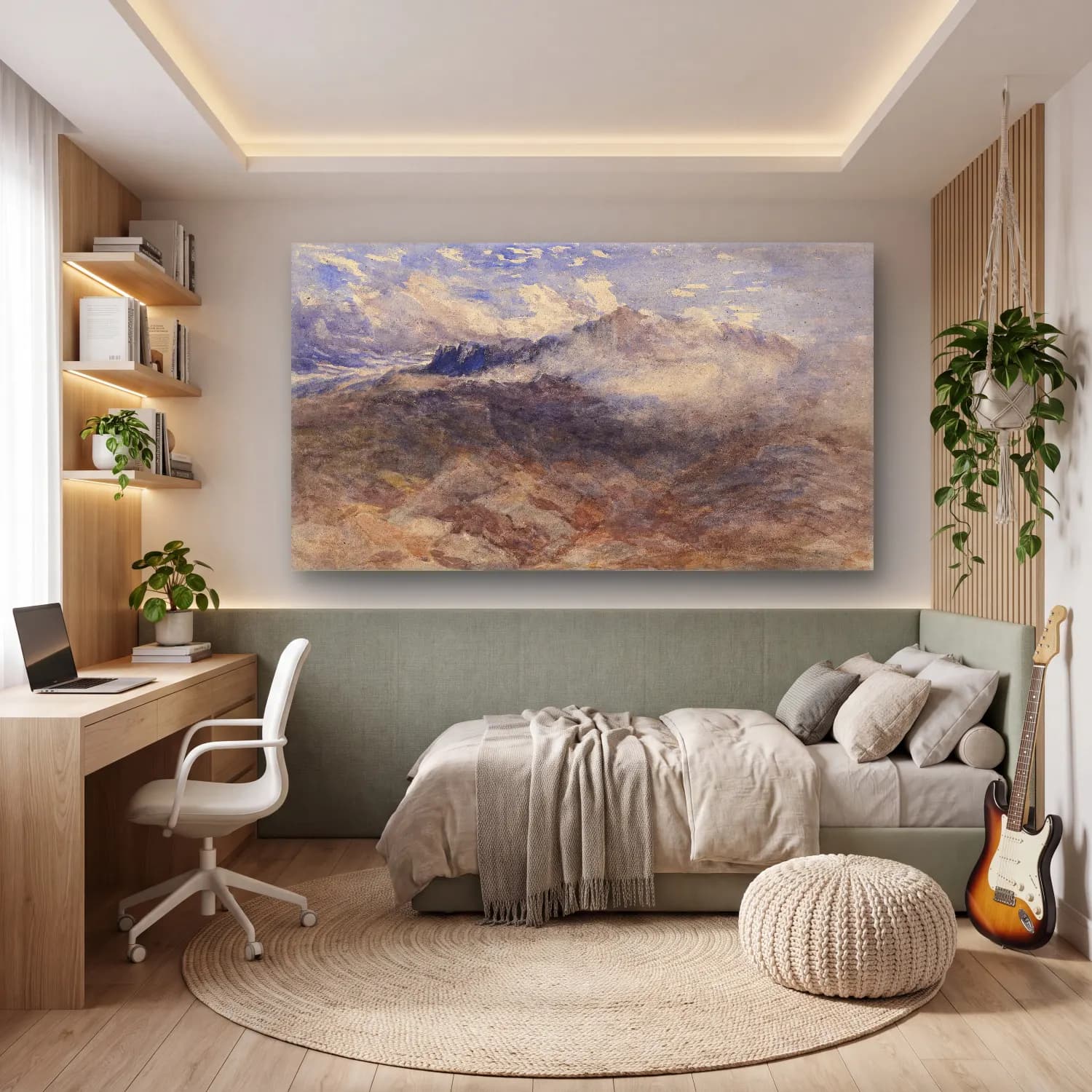 David Cox – Mountain Heights, Cader Idris cam tablo — genç odasında