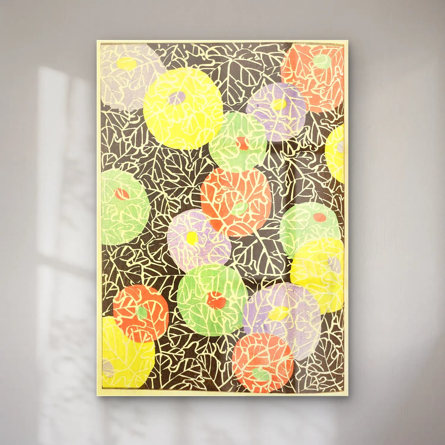 Japon Baskı Çiçek Deseni No. 23 cam tablo — Japon Baskı Çiçek Deseni No. 23 — japon baskı çiçek deseni