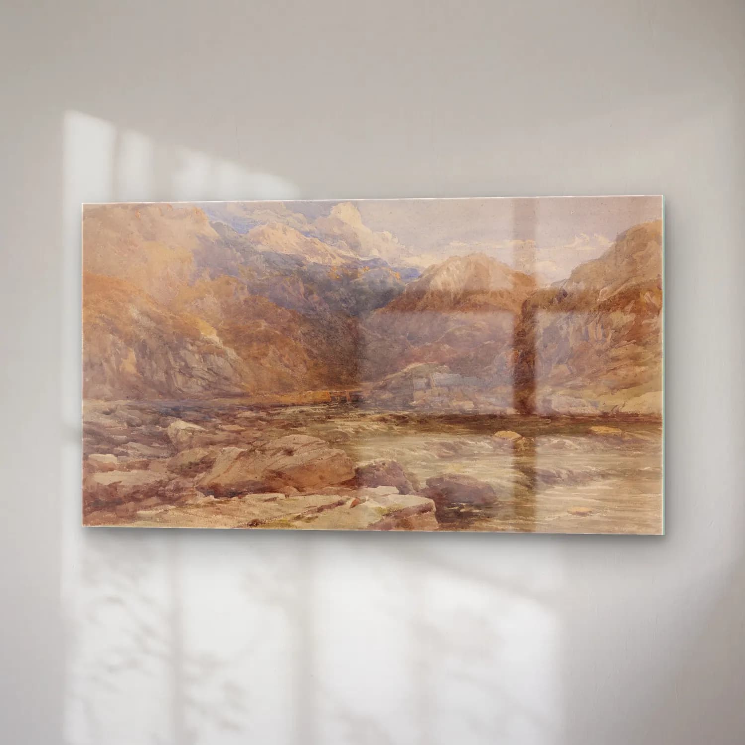 David Cox – River Landscape in Wales (ca. 1850) cam tablo — sağ açıdan görünüm