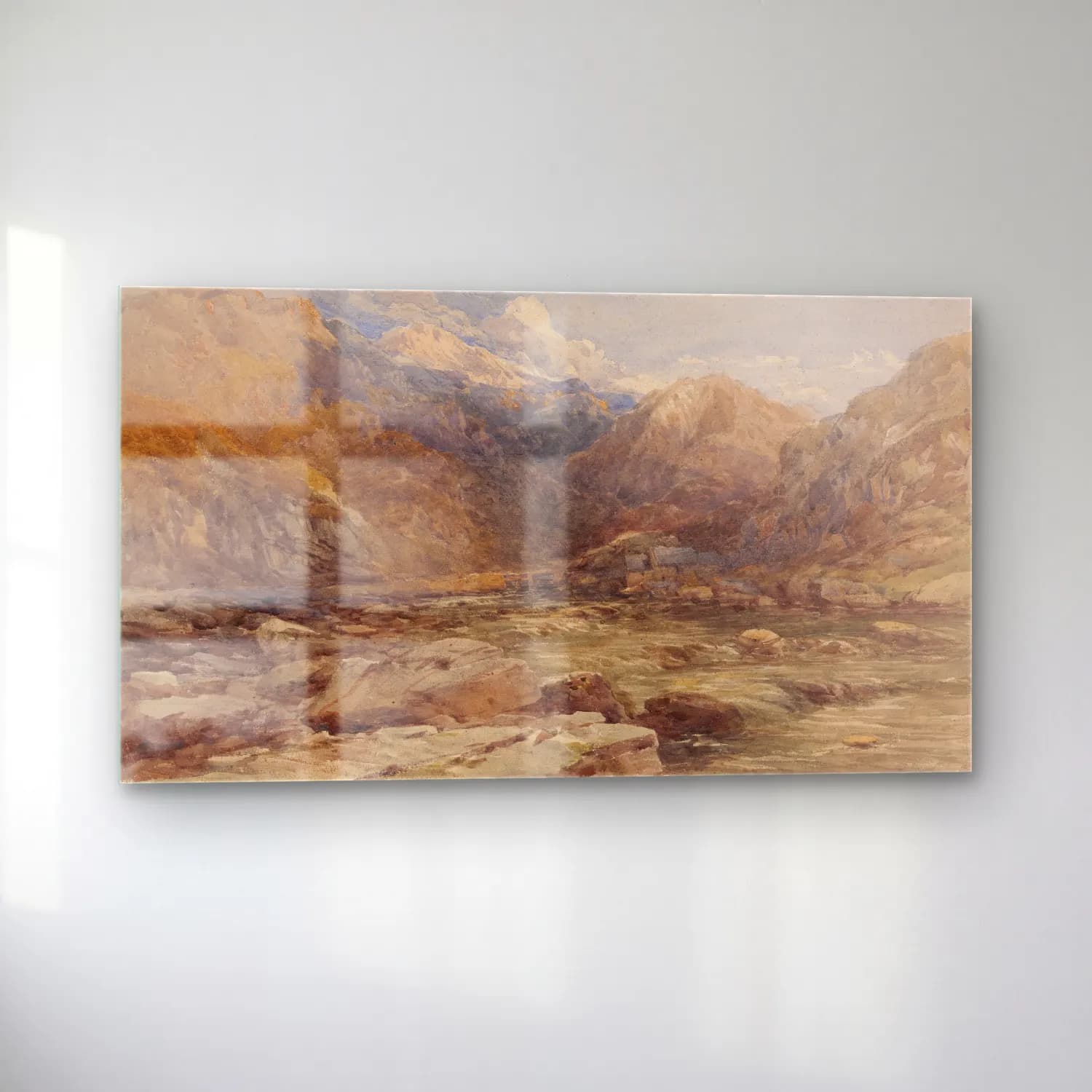 David Cox – River Landscape in Wales (ca. 1850) cam tablo — sol açıdan görünüm