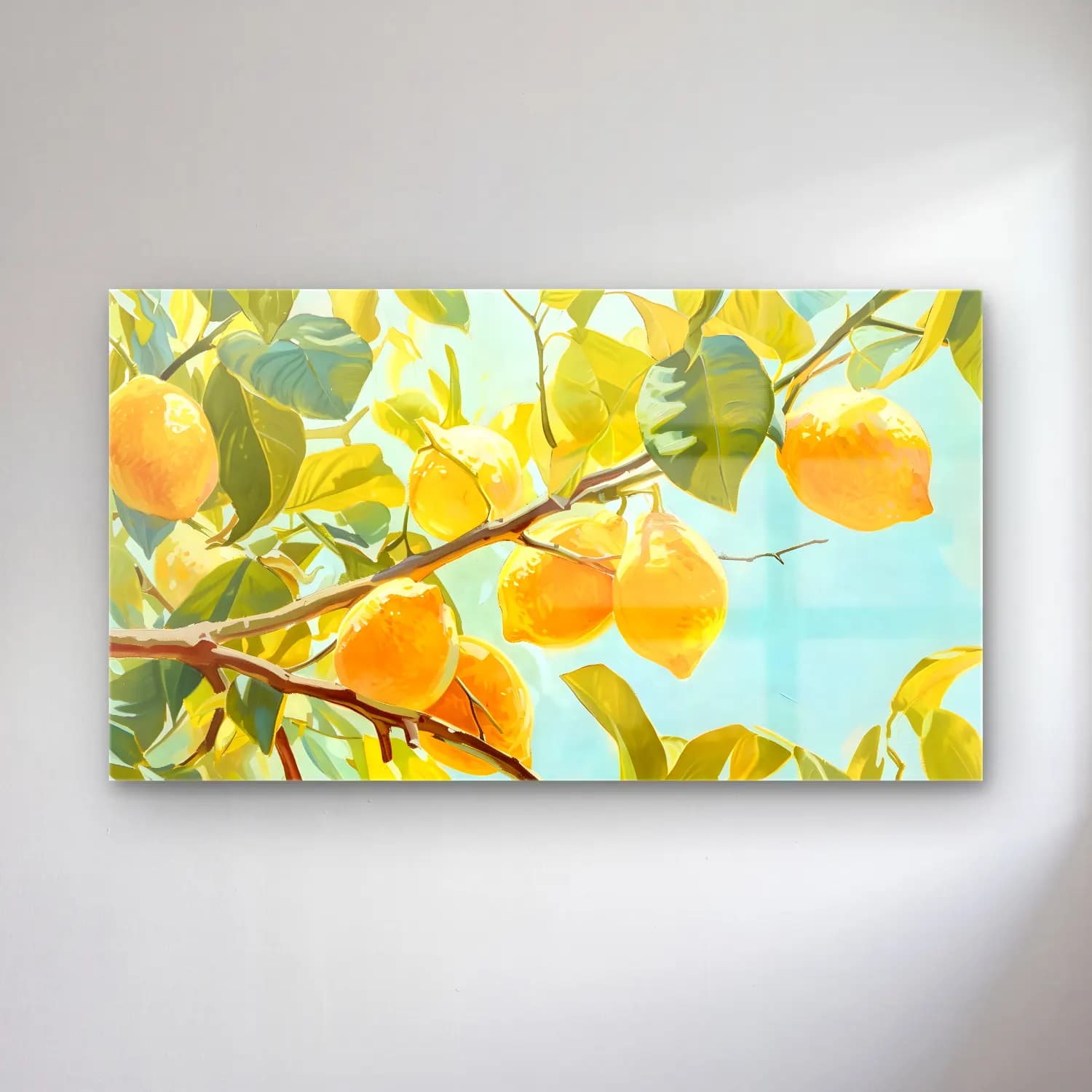 Yağlı Boya Limon Dalı cam tablo — Yağlı Boya Limon Dalı — yağlı boya limon dalı