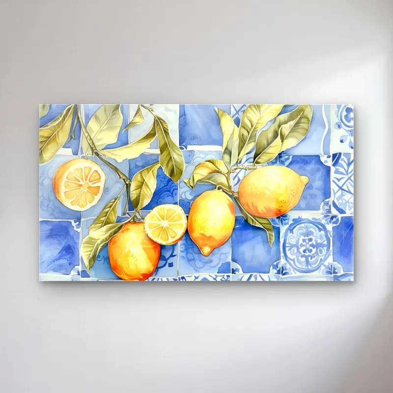 Suluboya Limonlar No. 3 cam tablo — Suluboya Limonlar No. 3 — suluboya limonlar