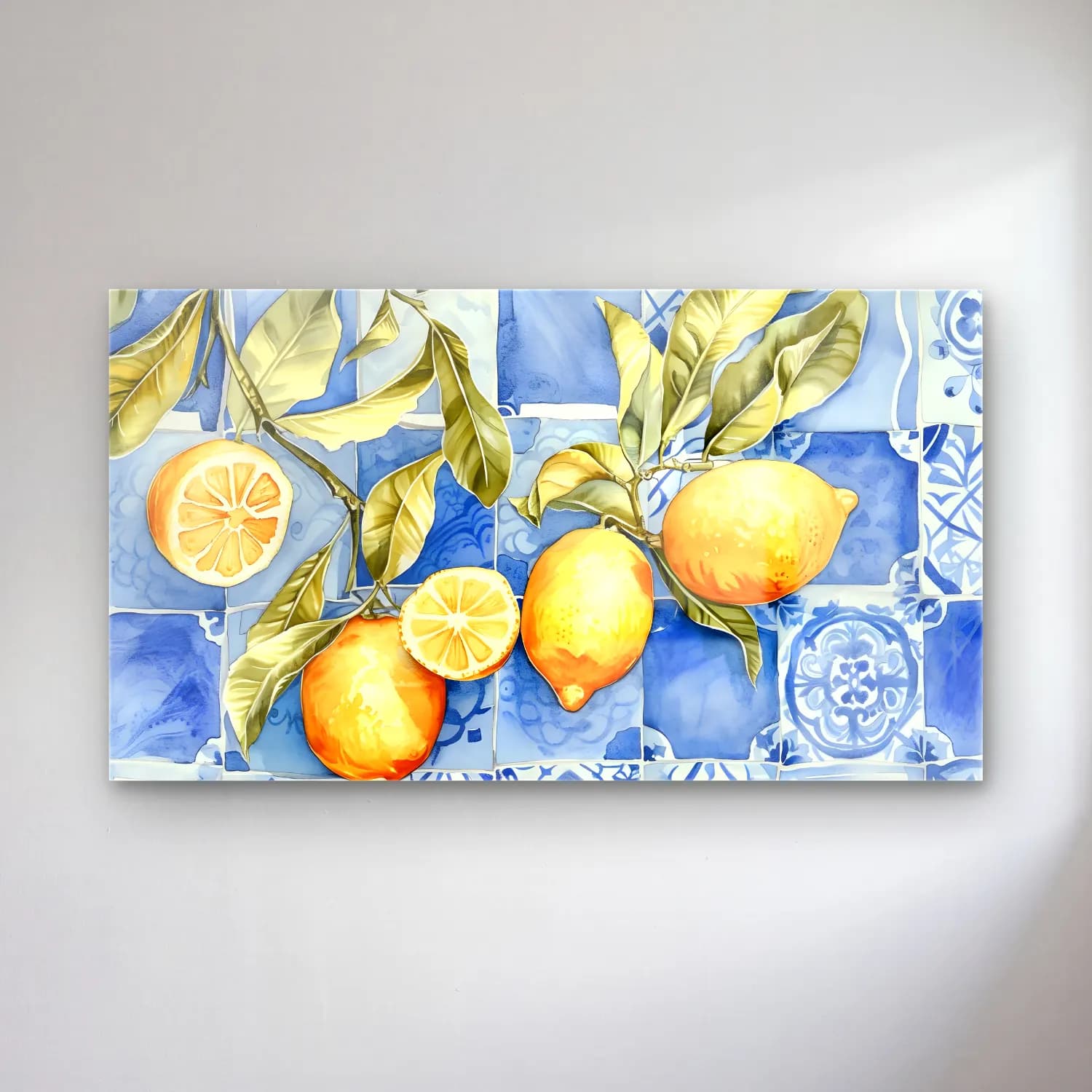 Suluboya Limonlar No. 3 cam tablo — Suluboya Limonlar No. 3 — suluboya limonlar