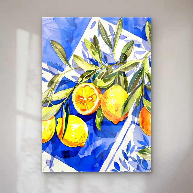 Suluboya Limonlar No. 5 cam tablo — Suluboya Limonlar No. 5 — suluboya limonlar