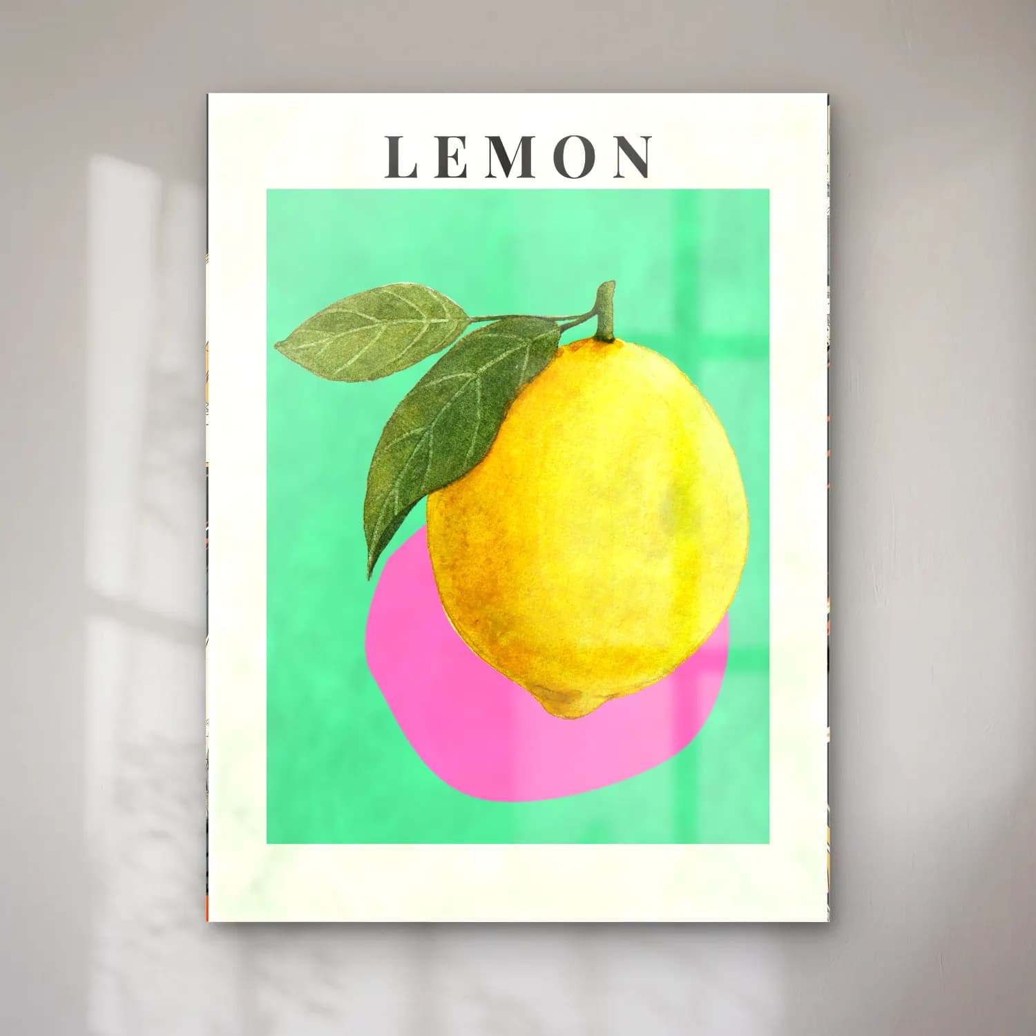 Pastel Limon Dalı – Sarı Tonlar cam tablo — Pastel Limon Dalı – Sarı Tonlar — pastel limon dalı