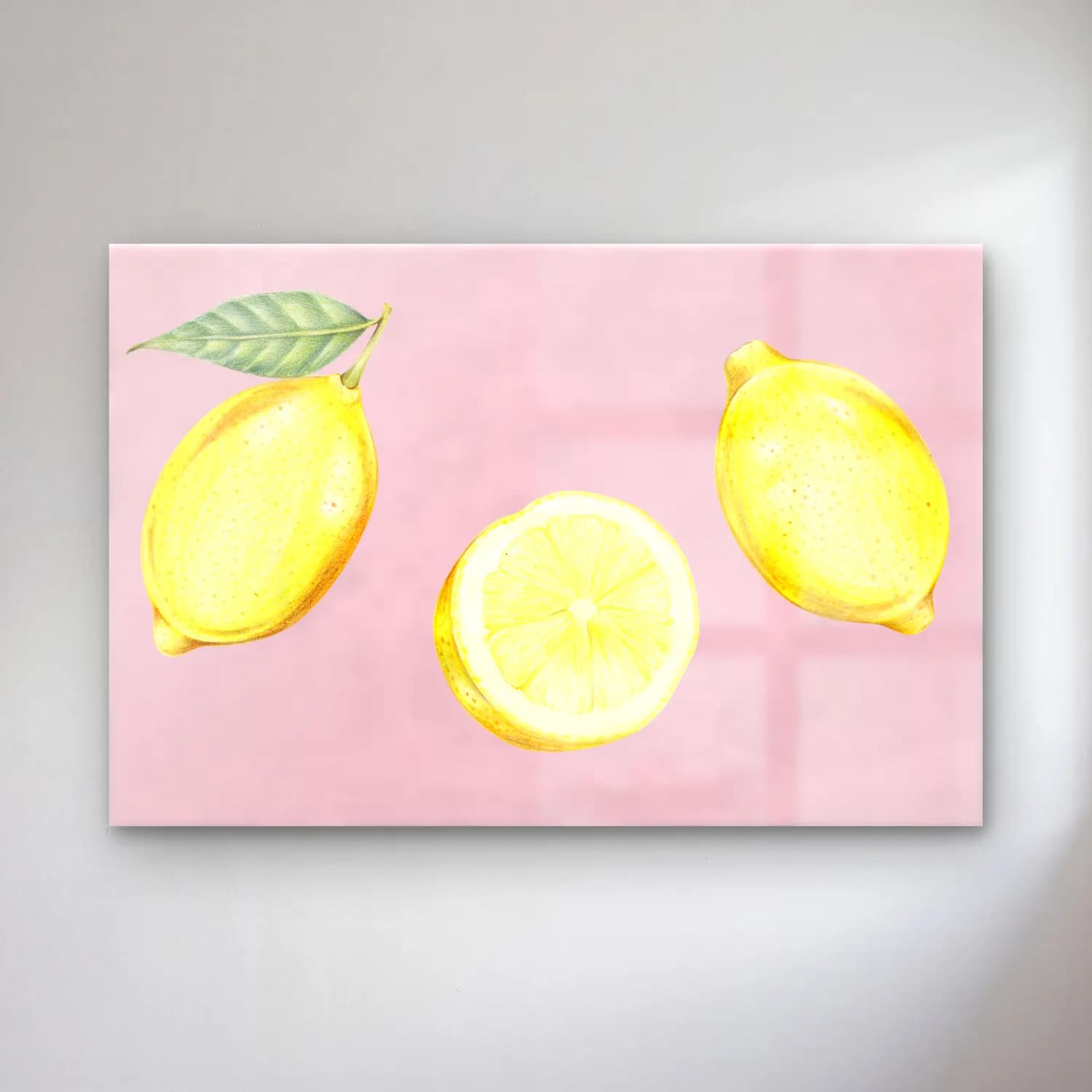 Botanik İllüstrasyon Limonlar No. 5 cam tablo — Botanik İllüstrasyon Limonlar No. 5 — botanik i̇llüstrasyon limonlar