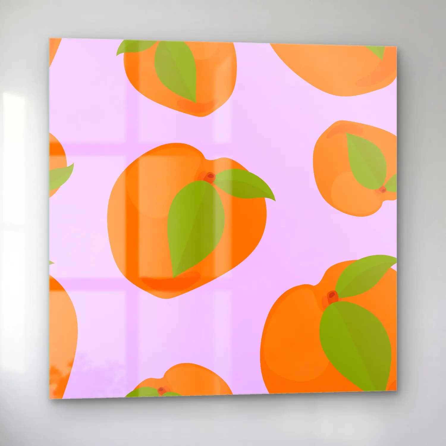 Pastel Portakallar No. 5 cam tablo — sol açıdan görünüm
