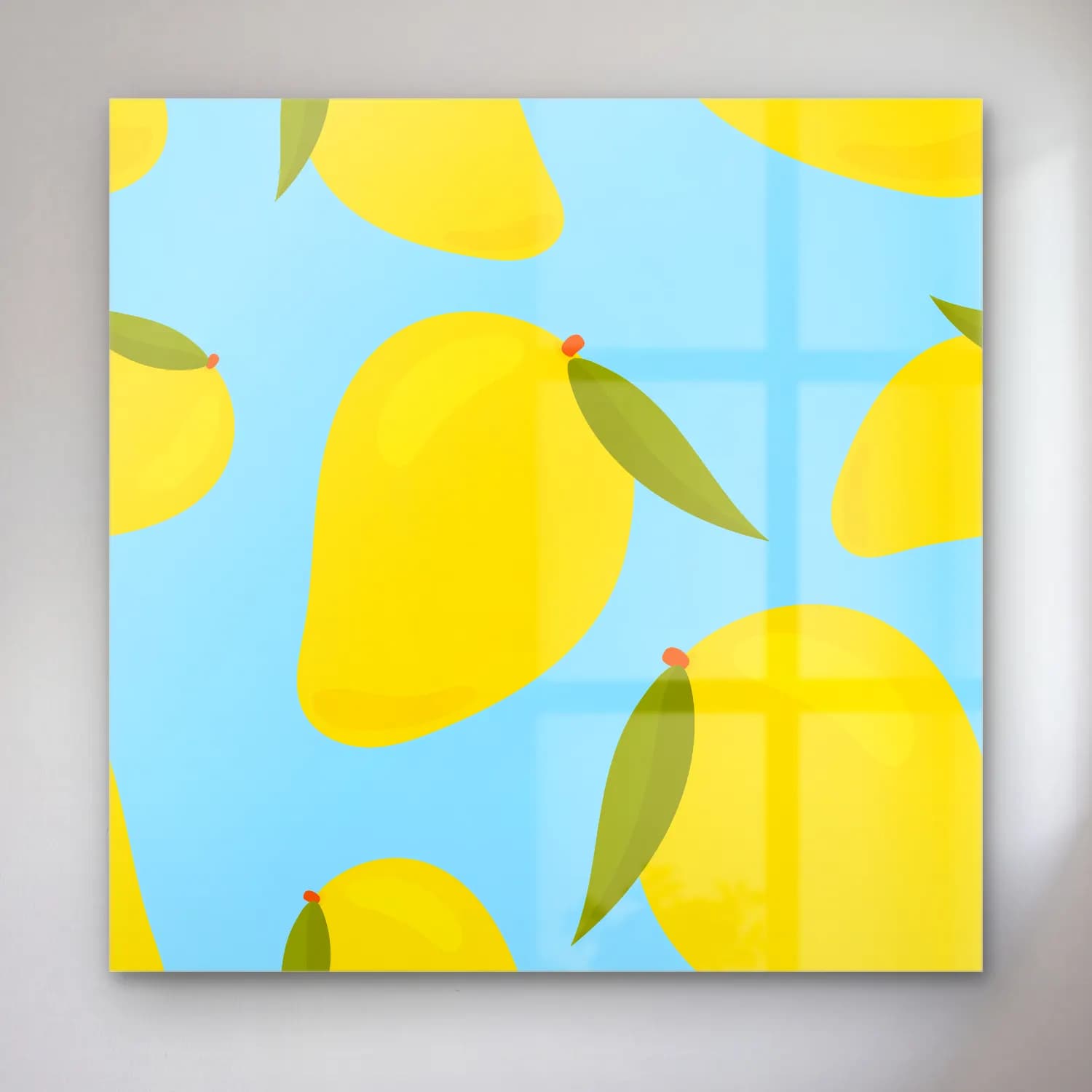 Sevimli İllüstrasyon Limonlar No. 2 cam tablo — Sevimli İllüstrasyon Limonlar No. 2 — sevimli i̇llüstrasyon limonlar