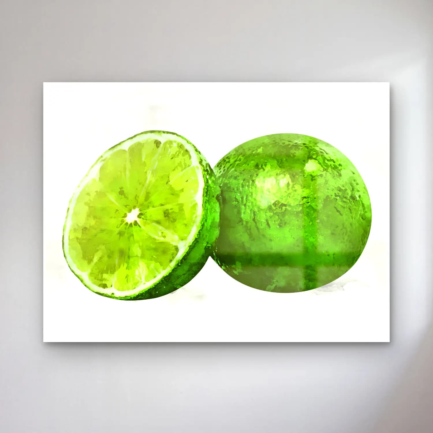 Suluboya Limonlar – Yeşil Tonlar cam tablo — Suluboya Limonlar – Yeşil Tonlar — suluboya limonlar