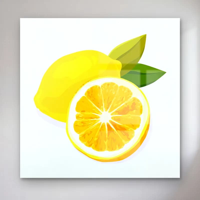 Sevimli İllüstrasyon Limonlar No. 3 cam tablo — Sevimli İllüstrasyon Limonlar No. 3 — sevimli i̇llüstrasyon limonlar