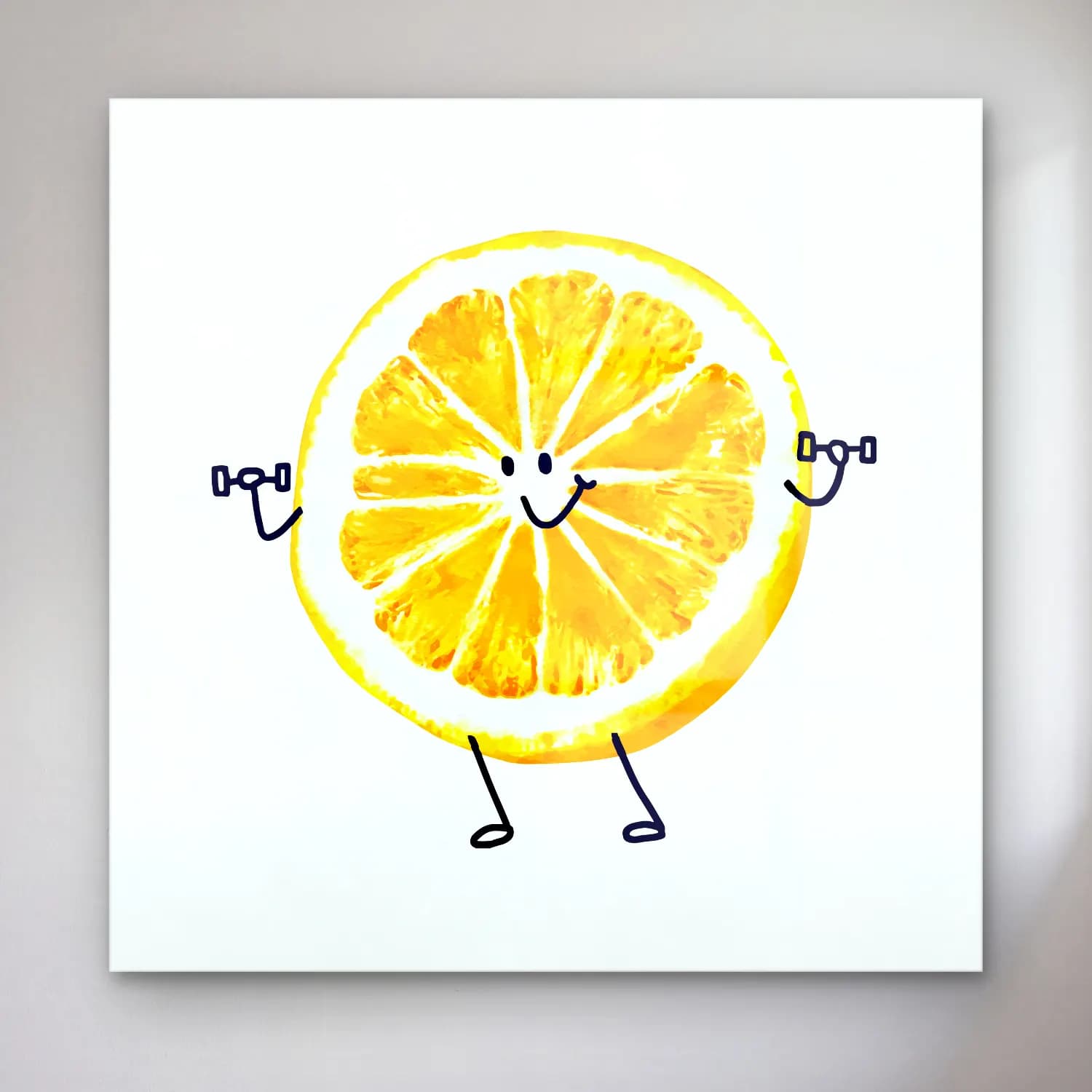 Sevimli İllüstrasyon Limonlar No. 4 cam tablo — Sevimli İllüstrasyon Limonlar No. 4 — sevimli i̇llüstrasyon limonlar