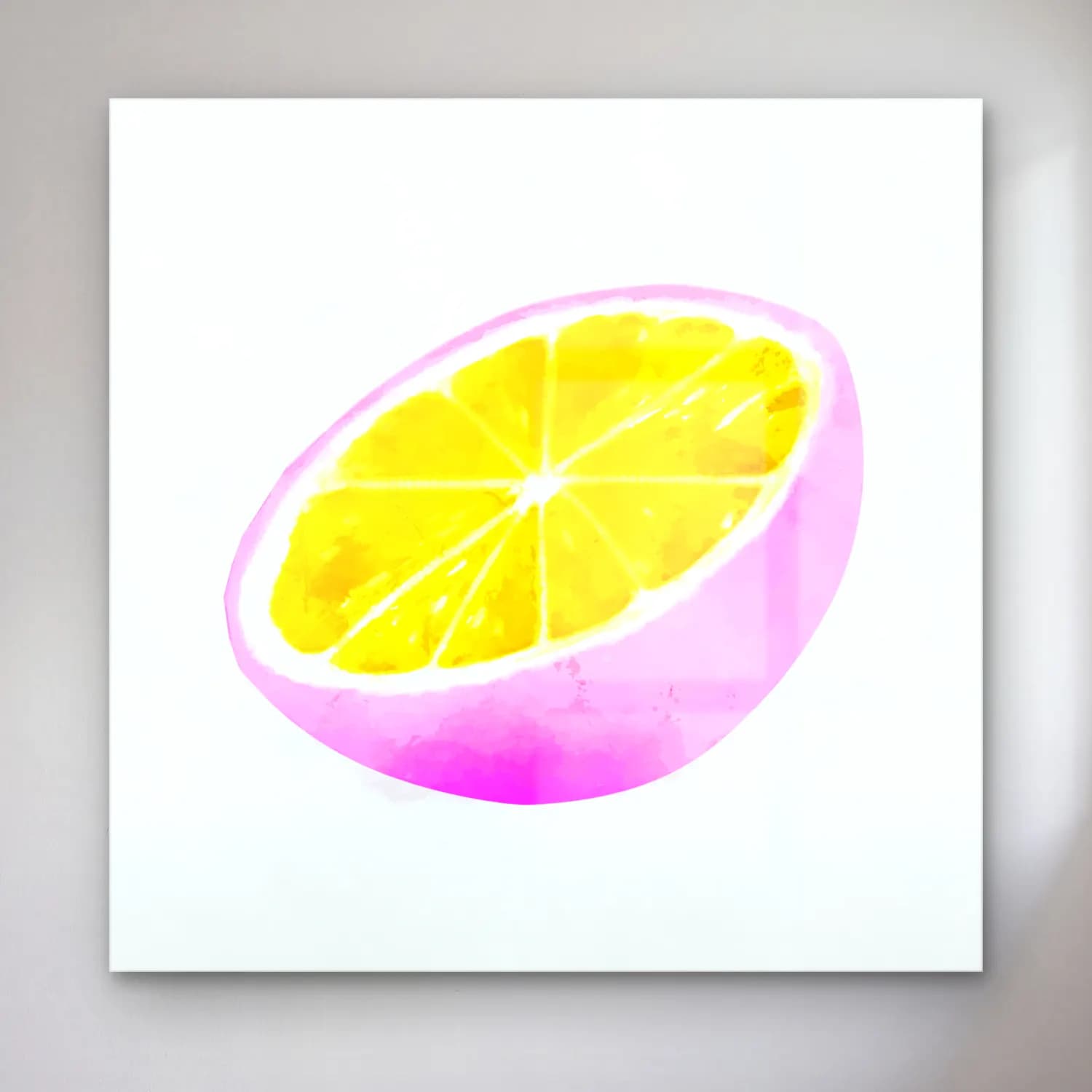 Suluboya Limonlar – Pembe Tonlar cam tablo — Suluboya Limonlar – Pembe Tonlar — suluboya limonlar