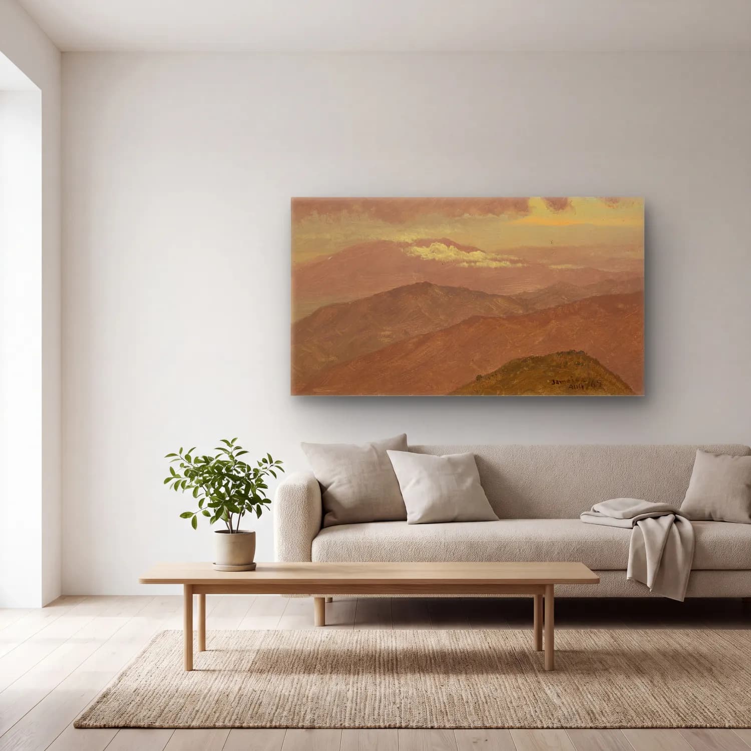 Frederic Edwin Church – Landscape III cam tablo — açık renk salonda