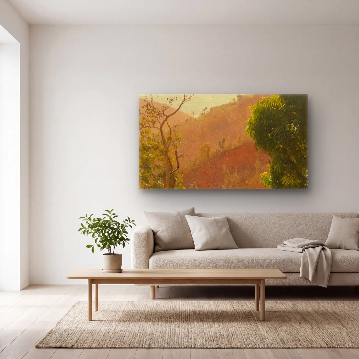 Frederic Edwin Church – Landscape IV cam tablo — açık renk salonda