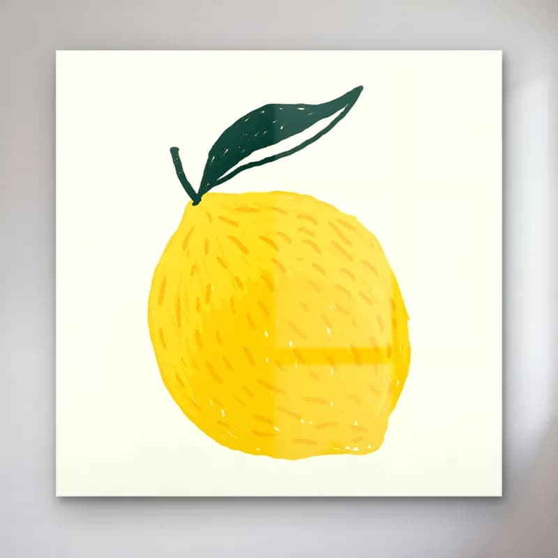 Vintage Limon Dalı cam tablo — Vintage Limon Dalı — vintage limon dalı