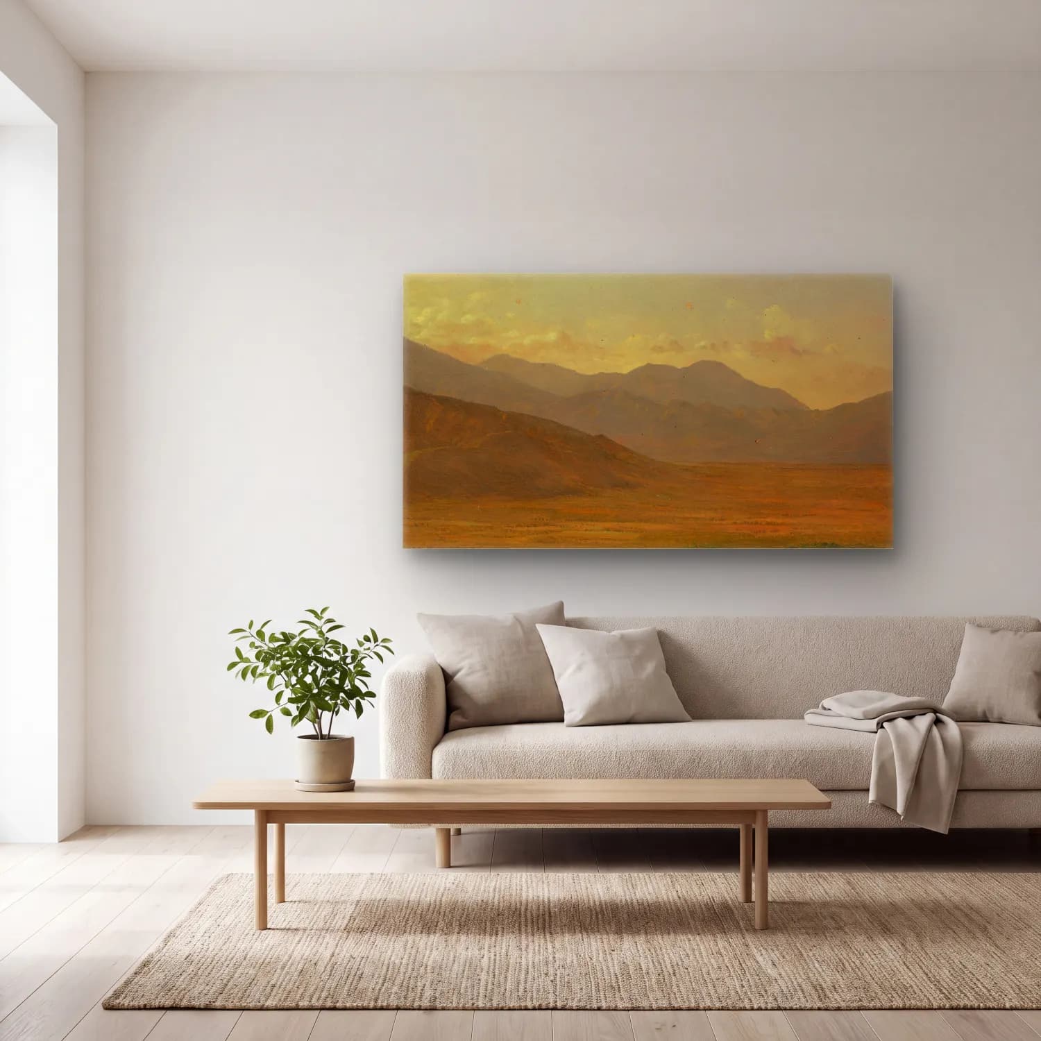 Frederic Edwin Church – Landscape VII cam tablo — açık renk salonda