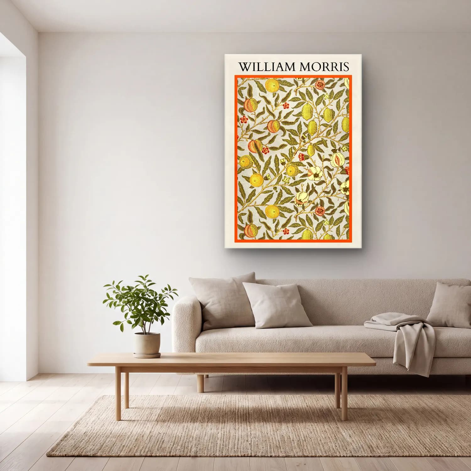 Botanik İllüstrasyon Çiçek Deseni No. 139 cam tablo — açık renk salonda