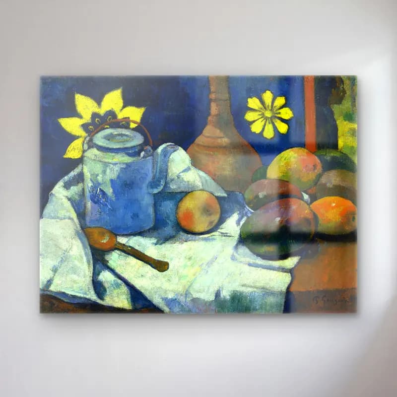 Paul Gauguin – Still Life with Teapot and Fruit cam tablo — Paul Gauguin – Still Life with Teapot and Fruit — empresyonist meyveli natürmort