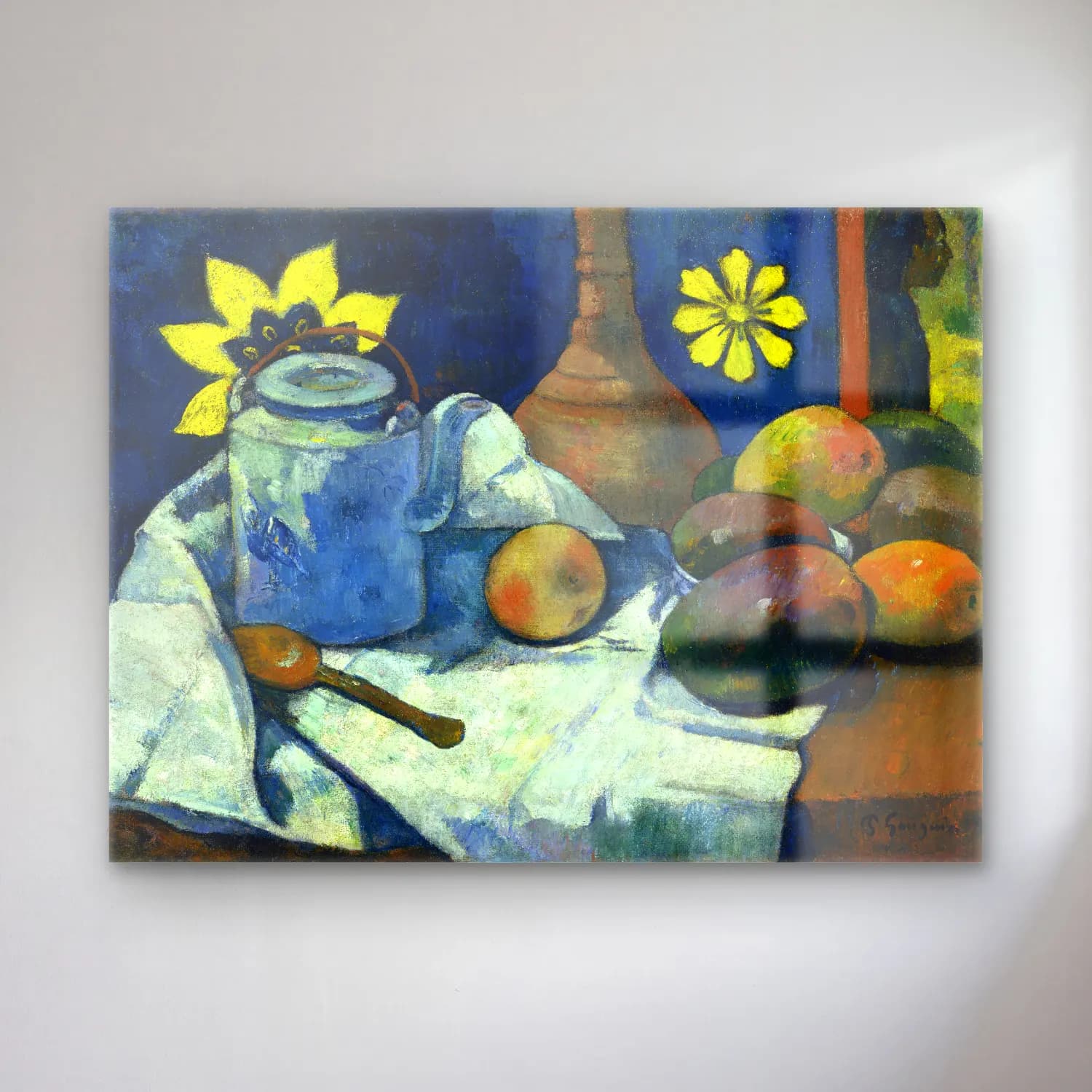 Paul Gauguin – Still Life with Teapot and Fruit cam tablo — Paul Gauguin – Still Life with Teapot and Fruit — empresyonist meyveli natürmort