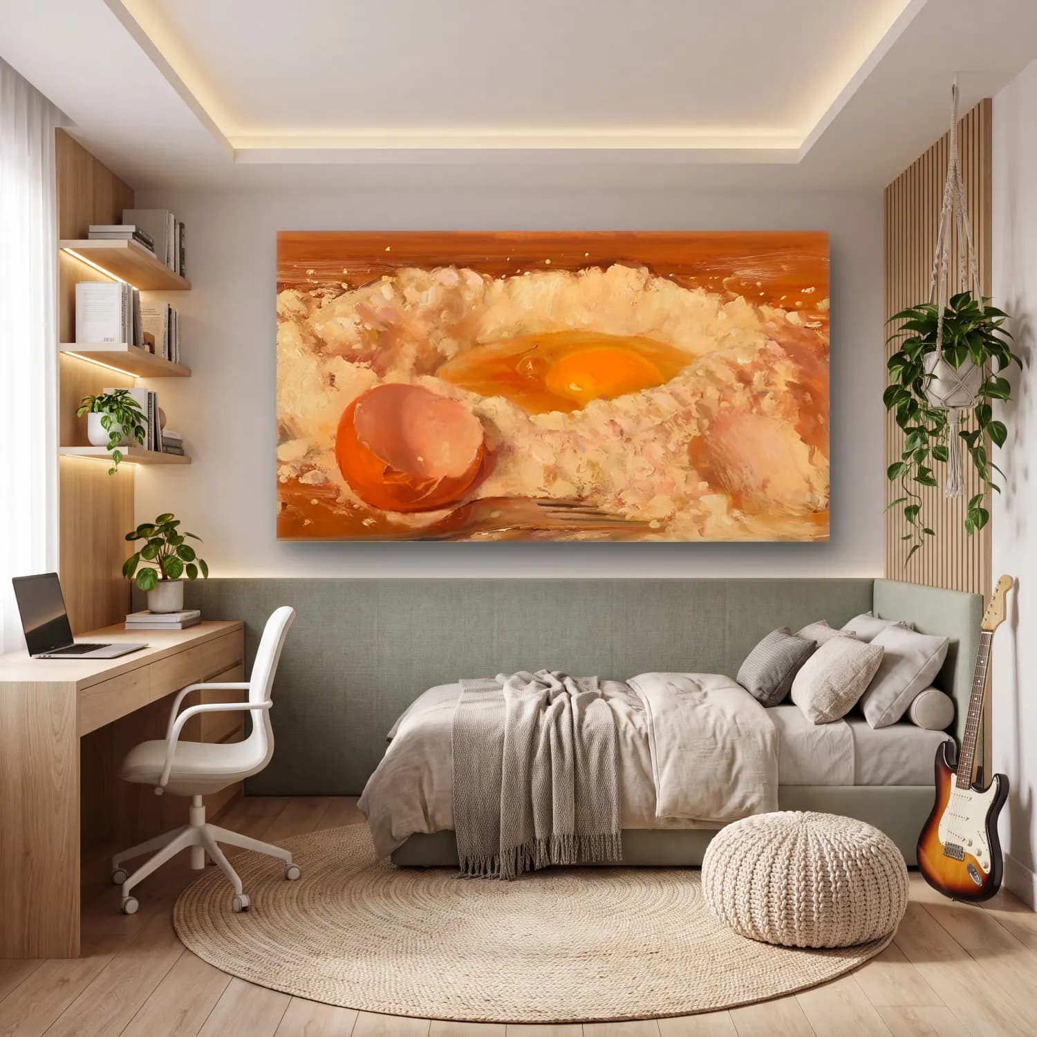 Yağlı Boya Ekmek ve Pastalar No. 7 cam tablo — genç odasında