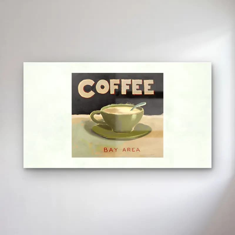 Vintage Poster Kahve Fincanı – Yeşil Tonlar cam tablo — Vintage Poster Kahve Fincanı – Yeşil Tonlar — vintage poster kahve fincanı