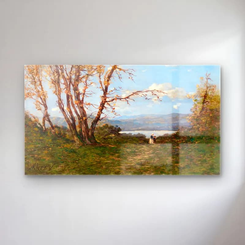 Henri-Joseph Harpignies – A Landscape cam tablo — Henri-Joseph Harpignies – A Landscape — empresyonist i̇talyan sahili