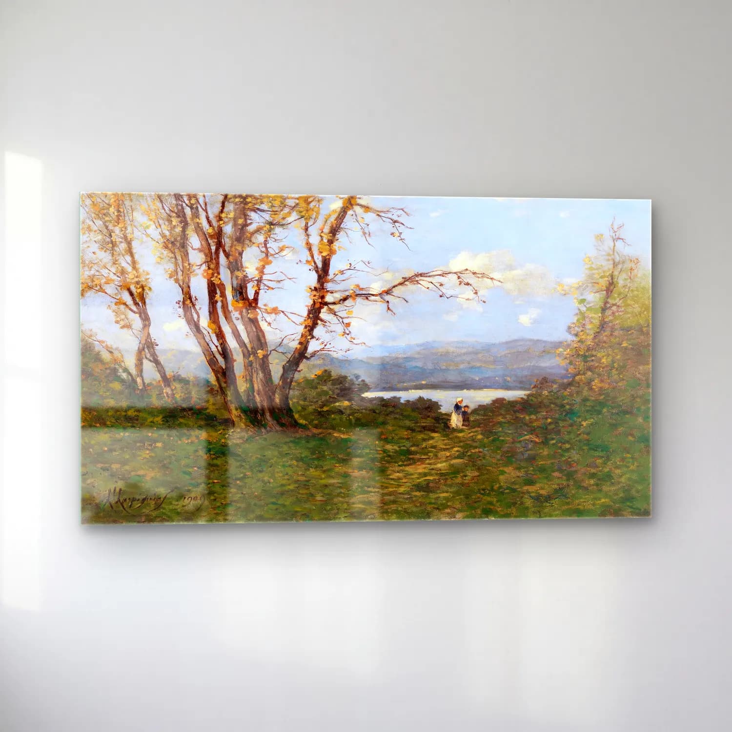 Henri-Joseph Harpignies – A Landscape cam tablo — sol açıdan görünüm