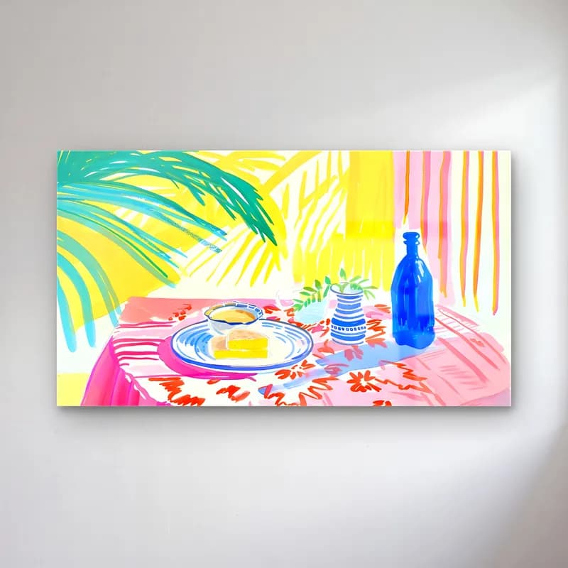 Boho Ekmek ve Pastalar – Sarı Tonlar cam tablo — Boho Ekmek ve Pastalar – Sarı Tonlar — boho ekmek ve pastalar
