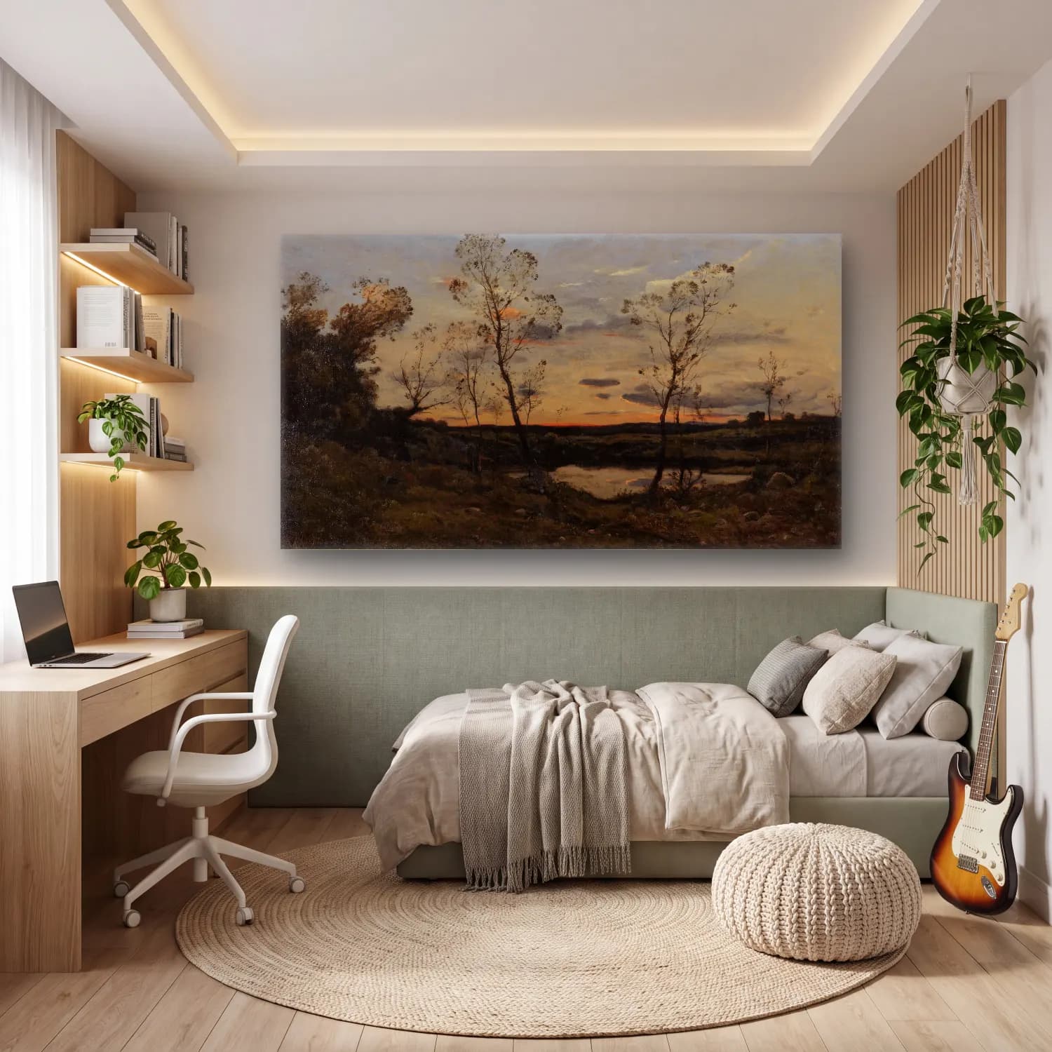 Henri-Joseph Harpignies – Landscape cam tablo — genç odasında